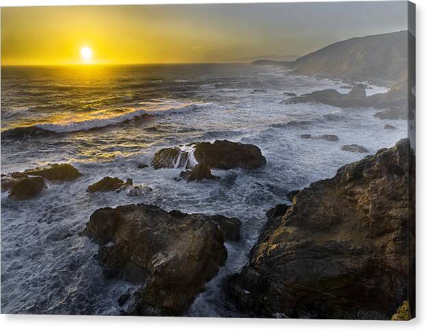 Bodega Bay Canvas Print featuring the photograph Bodega Head at Sunset by Don Hoekwater Photography