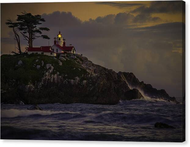 Crescent City Canvas Print featuring the photograph Crescent City Lighthouse by Don Hoekwater Photography