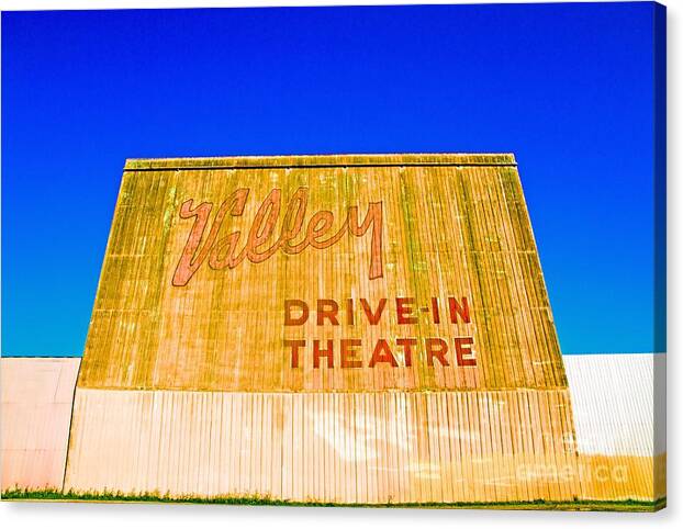 Vintage Canvas Print featuring the photograph Vintage California Drive-In Theatre by Mel Ashar