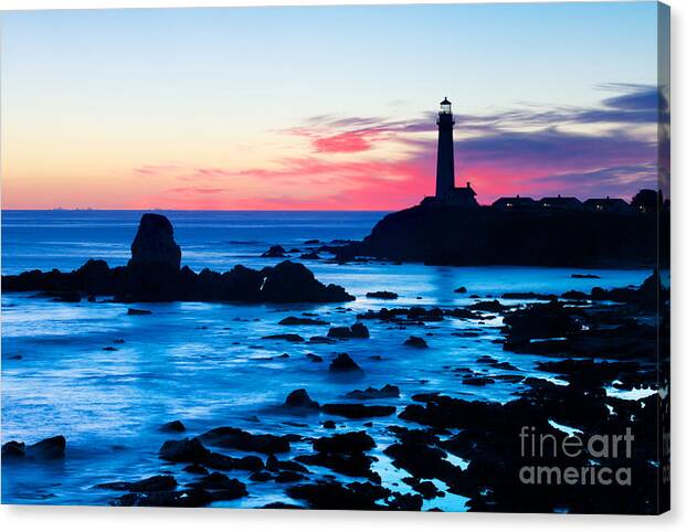 Lighthouse Canvas Print featuring the photograph Pigeon Point Lighthouse California by Mel Ashar