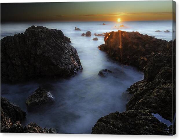Moss Beach Canvas Print featuring the photograph Moss Beach Sunset by Don Hoekwater Photography