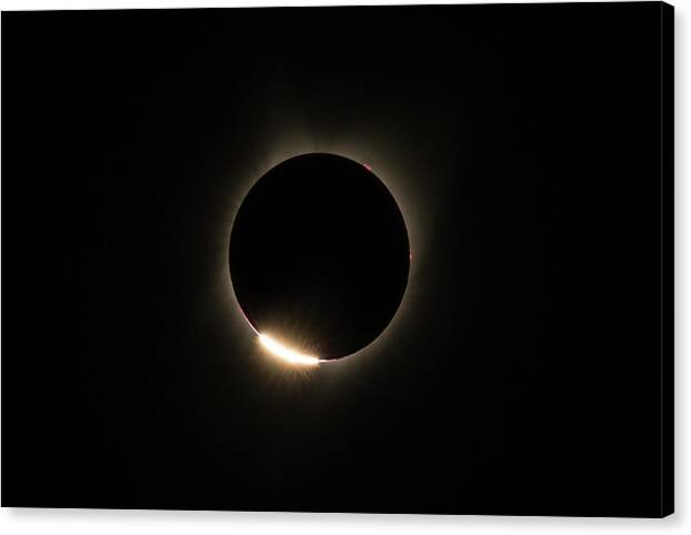 Eclipse Canvas Print featuring the photograph Diamond Ring Eclipse by Don Hoekwater Photography