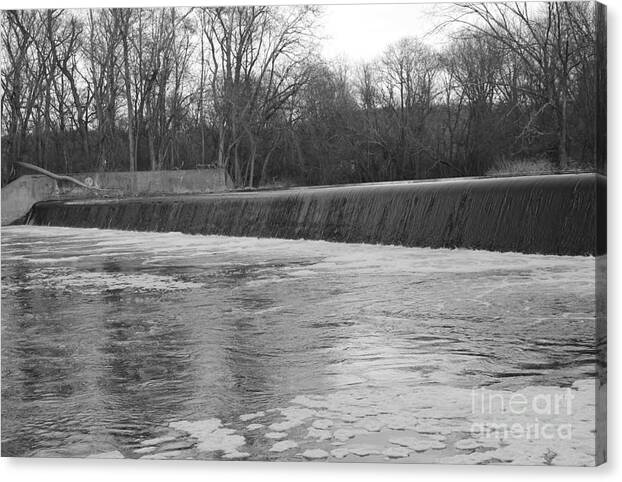 Pequannock Canvas Print featuring the photograph Pompton Spillway in January by Christopher Lotito