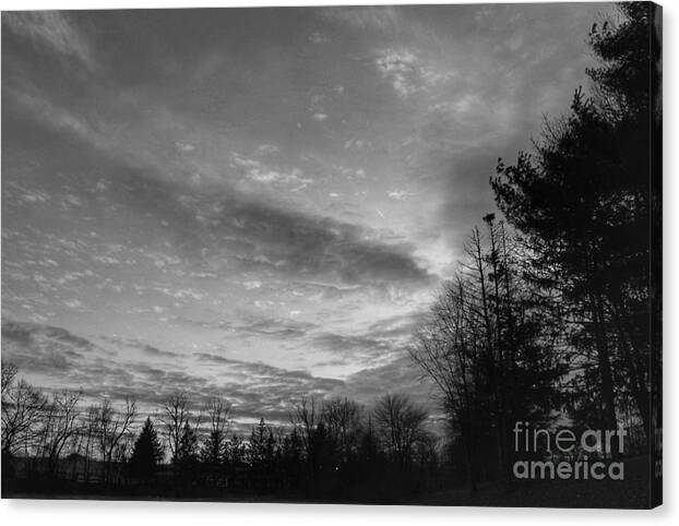 Lake Canvas Print featuring the photograph Winter Sunset on Woodland Lake by Christopher Lotito