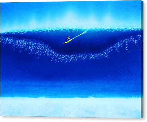 Surfing Canvas Print featuring the painting Greg Noll - Makaha 12-4-1969 by John Kaelin