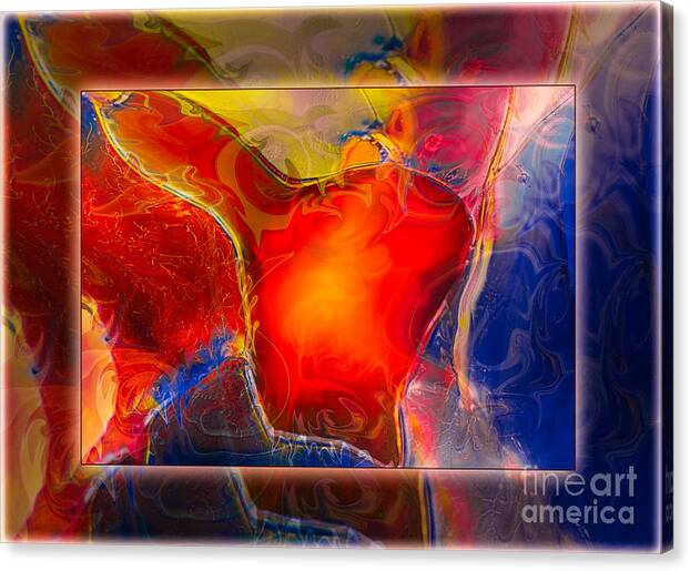 12.11 Canvas Print featuring the painting My Heart on my Sleeve an Abstract Painting by Omaste Witkowski