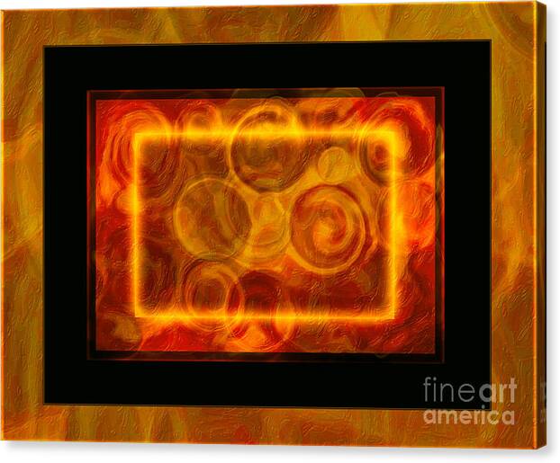 12.11 Canvas Print featuring the digital art Running Around in Circles Abstract Healing Art by Omaste Witkowski