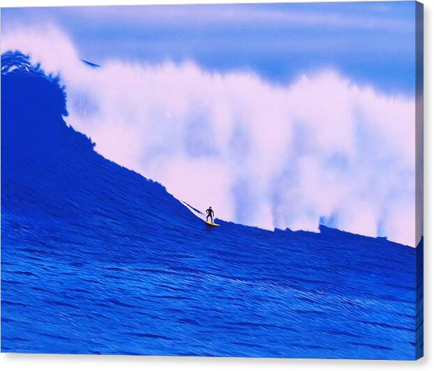 Surfing Canvas Print featuring the painting Cortes Bank 2012 by John Kaelin