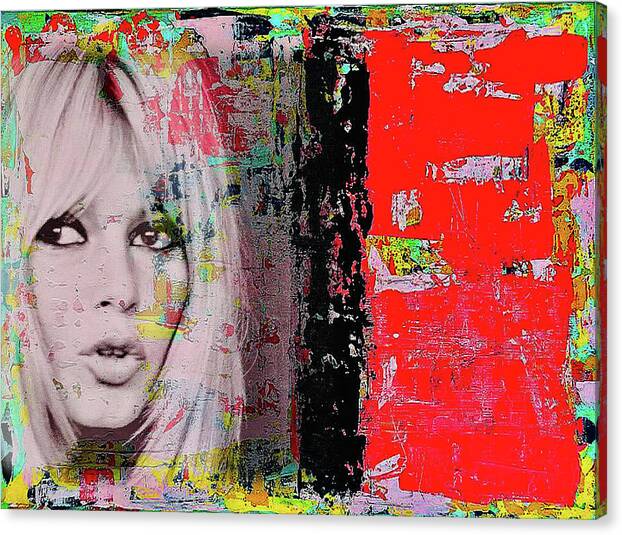 Brigitte Bardot Canvas Print featuring the mixed media Brigitte Bardot by Jayime Jean