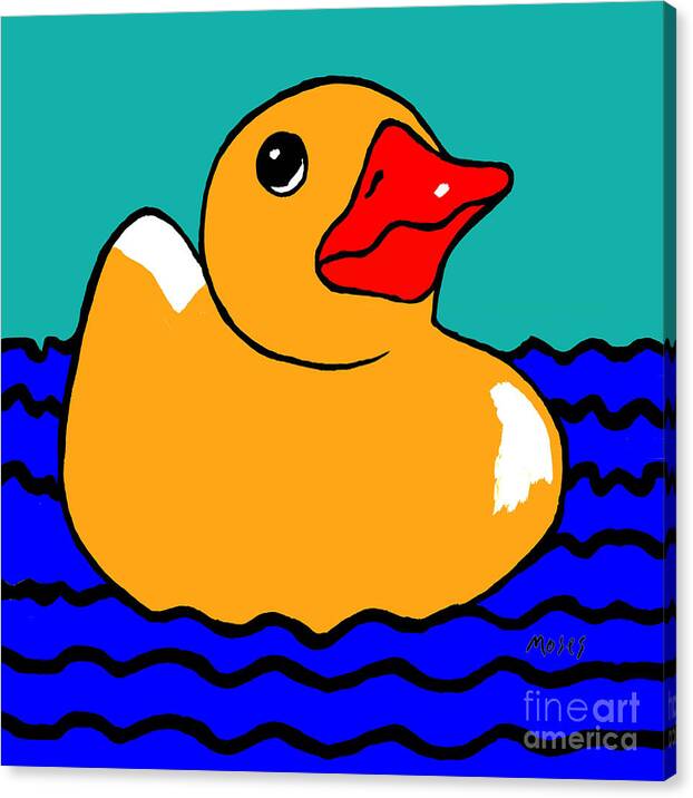 Rubber Duck Canvas Print featuring the painting Rubber Ducky by Dale Moses