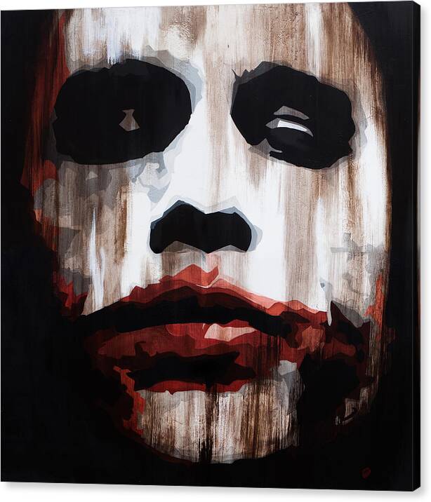 The Joker Canvas Print featuring the painting Heath Ledger Why So Serious by Brad Jensen