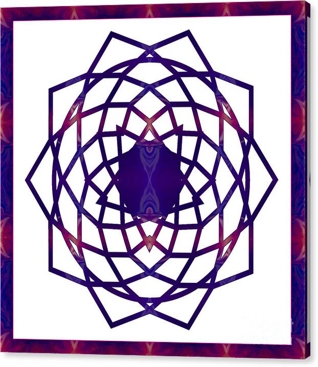 1x1 Canvas Print featuring the digital art Passionate Purple Prayers Abstract Chakra Art by Omaste Witkowsk by Omaste Witkowski