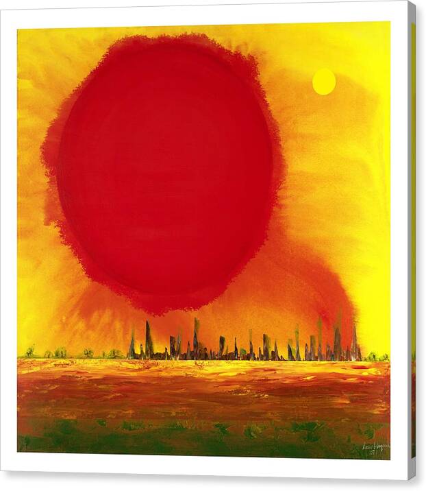 Sun Canvas Print featuring the painting Spf 5000 by Lew Hagood