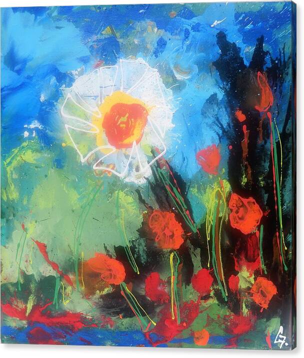 Flowers Canvas Print featuring the painting Garden by Maria Iurescia