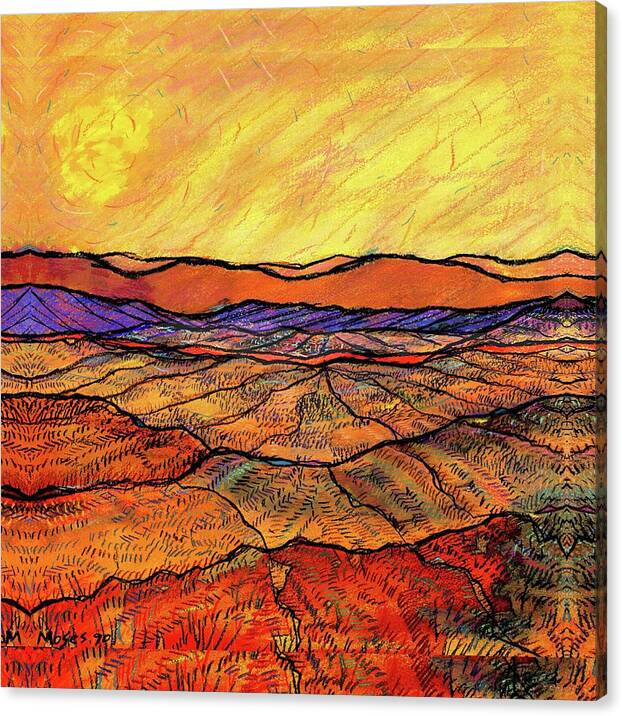  Canvas Print featuring the painting Landscape in Yellow by Dale Moses