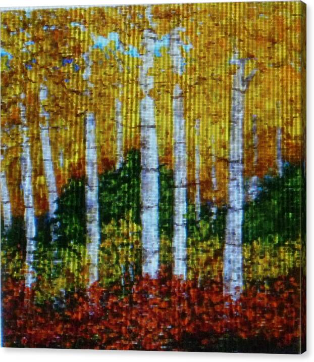 Landscape Canvas Print featuring the painting Aspen Gold #1 by Wanda Kippenbrock