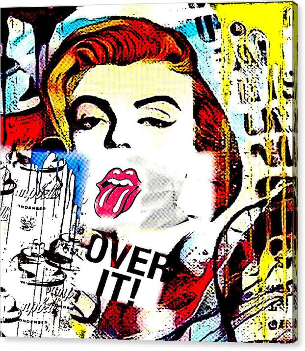Marilyn Monroe Canvas Print featuring the mixed media Over it by Jayime Jean