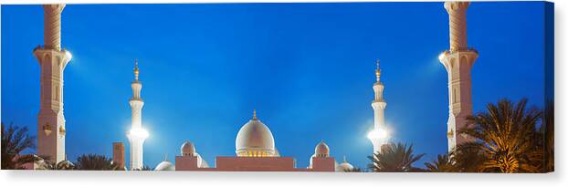 Abu Canvas Print featuring the photograph Abu Dhabi With Sheikh Zayed Mosque #4 by Tomas Marek