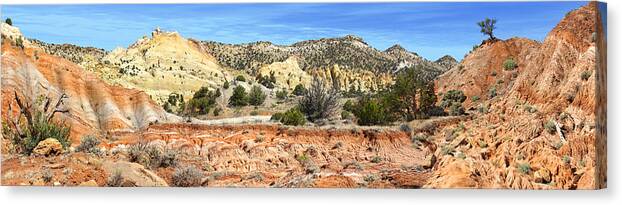 Desert Canvas Print featuring the photograph Backroads Utah Panoramic by Mike McGlothlen