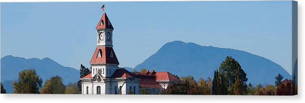 Corvallis Canvas Print featuring the photograph Benton County Courthouse by Mike Bergen