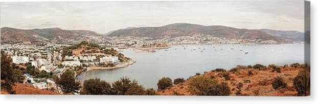 Panoramic Canvas Print featuring the photograph Bodrum Halicarnas Panoramic View | by Ralucahphotography.ro
