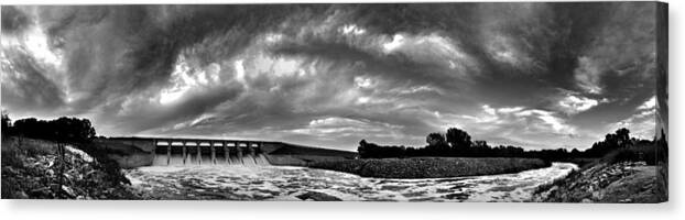 Dam Canvas Print featuring the photograph Dam Panoramic by Brian Duram