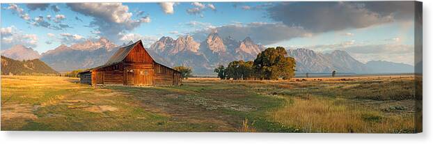 Wild Canvas Print featuring the photograph Grand Teton Panorama by Nicholas Blackwell