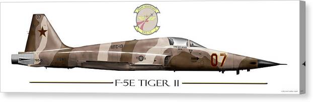 F-5 Canvas Print featuring the digital art F-5E VFC-13 Tail 07 by Clay Greunke