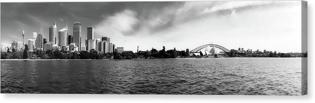 Sydney Canvas Print featuring the photograph Sydney Panorama #1 by Mountain Dreams
