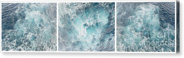 Abstract Canvas Print featuring the photograph Caribbean Waters - Triptych Image by Jason Freedman