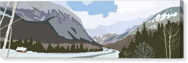 White Mountains Canvas Print featuring the painting Franconia Notch by Marian Federspiel