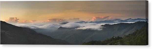 Landscape Canvas Print featuring the photograph Landscape - Panorama view by Ng Hock How