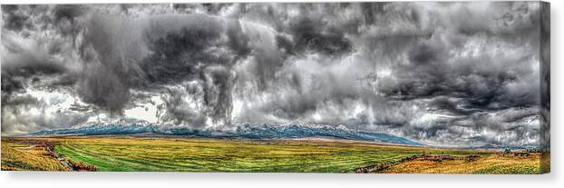 Colorado Canvas Print featuring the photograph Rocky Mountain Panorama HDR by Greg Reed