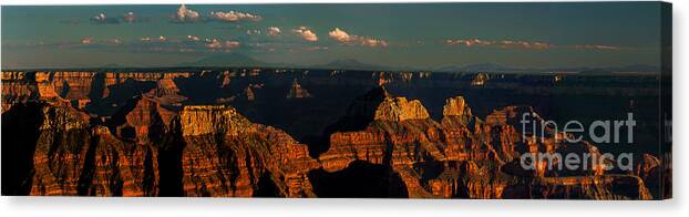 Dave Welling Canvas Print featuring the photograph Sunset North Rim Grand Canyon National Park Arizona by Dave Welling