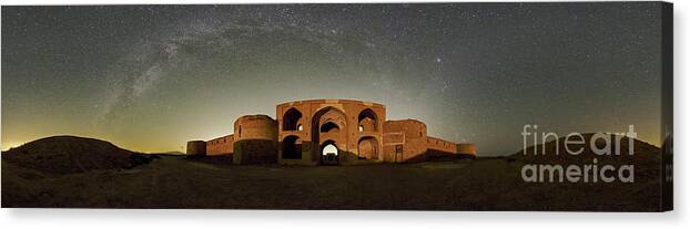 Nobody Canvas Print featuring the photograph Night Sky Over A Caravanserai #3 by Amirreza Kamkar / Science Photo Library