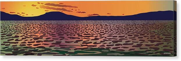 Landscape Canvas Print featuring the digital art Color Waves by Marian Federspiel