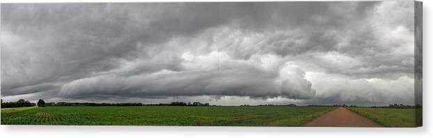Nebraskasc Canvas Print featuring the photograph Early Bird gets the Best Storm Pics 009 by Dale Kaminski
