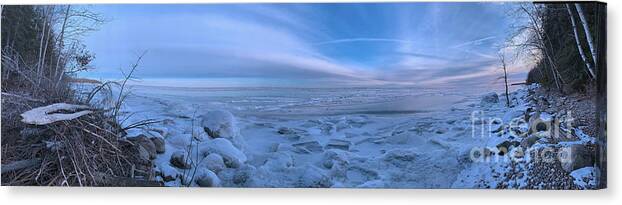 Canada Canvas Print featuring the photograph Panoramic Winter Scene by Mary Mikawoz