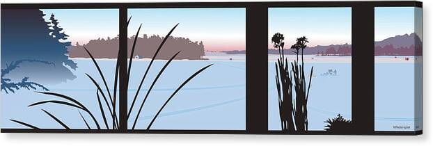 Winter Canvas Print featuring the digital art Window View by Marian Federspiel