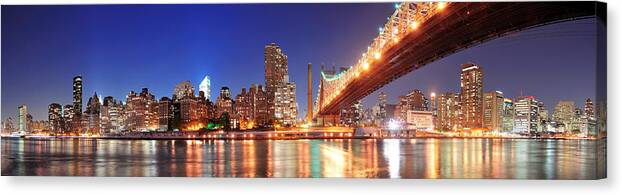 New York Canvas Print featuring the photograph Queensboro Bridge and Manhattan #2 by Songquan Deng