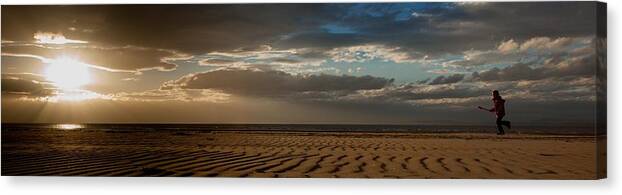Beach Canvas Print featuring the photograph Beach Girl at Sunset by Max Blinkhorn