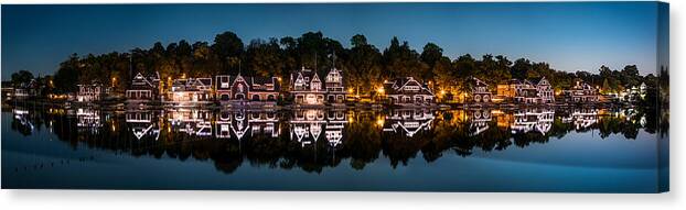 Pa Canvas Print featuring the photograph Boathouse Row Panorama by Mihai Andritoiu