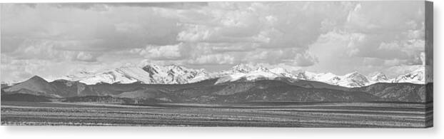 Scenic Canvas Print featuring the photograph Colorado Front Range Rocky Mountain Agriculture Panorama BW by James BO Insogna