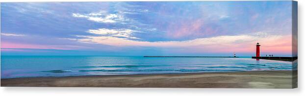 2014 Canvas Print featuring the photograph End of the Blue Hour by Steven Santamour