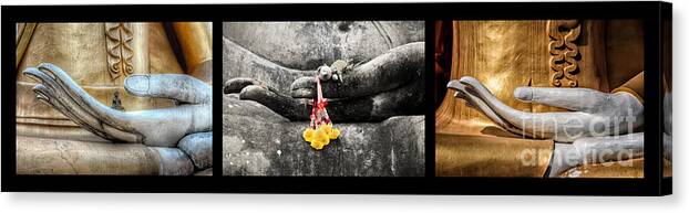 Temple Canvas Print featuring the photograph Hands of Buddha by Adrian Evans