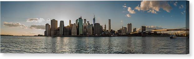 Manhattan Canvas Print featuring the photograph Lowerr Manhattan Panoramic by Chris McKenna