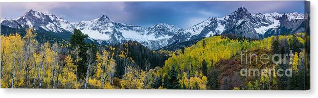 Fall Canvas Print featuring the photograph Mears Peak and Sneffels Range in Fall - Colorado by Gary Whitton