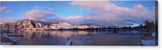 Panorama Canvas Print featuring the photograph Skaha Lake Panorama 2/5/2014 by Guy Hoffman