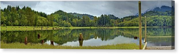 Panorama Canvas Print featuring the photograph Sunny Beach Point 1 by SC Heffner