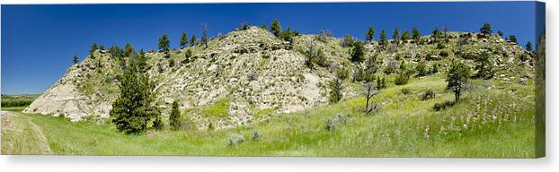 Americas Canvas Print featuring the photograph Cliff Side Panorama by Roderick Bley